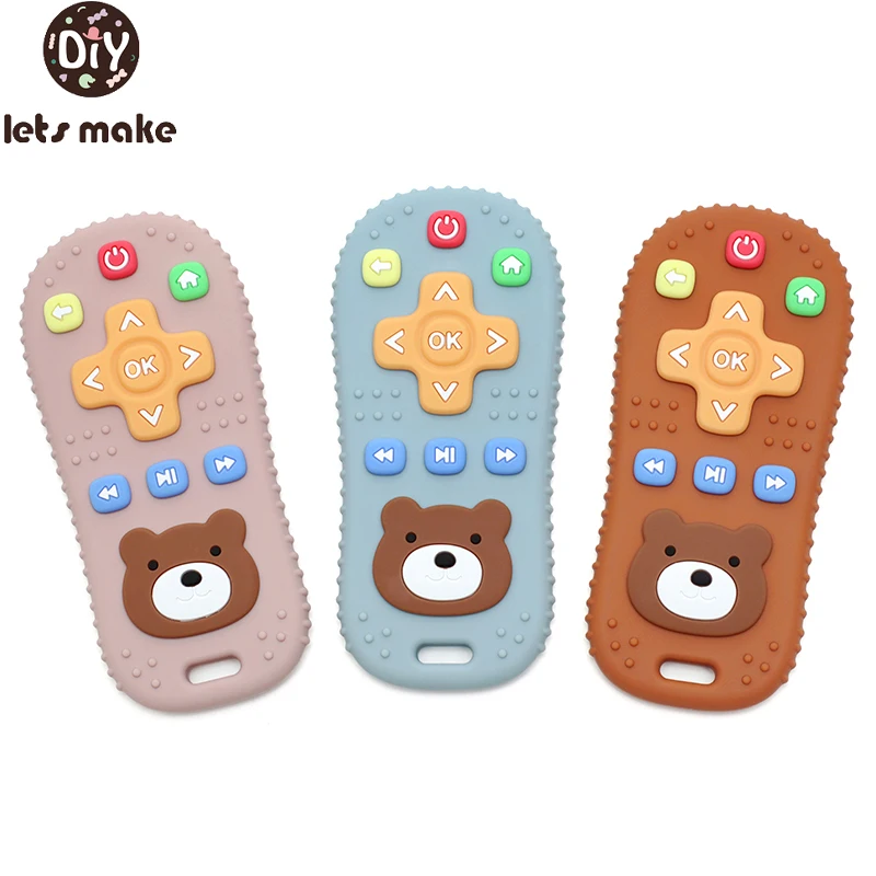 

1PC Silicone Baby Teether Little Bear TV Remote Control Shape Teether Rodent Gum Pain Relief Teething Infant Sensory Toy