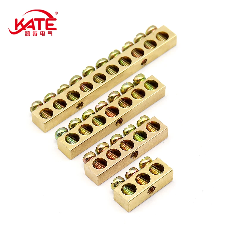 1PCS Multi-specification Terminal Block Zero Ground Terminal Brass Row Junction Box Power Distribution Cabinet Screw Connector