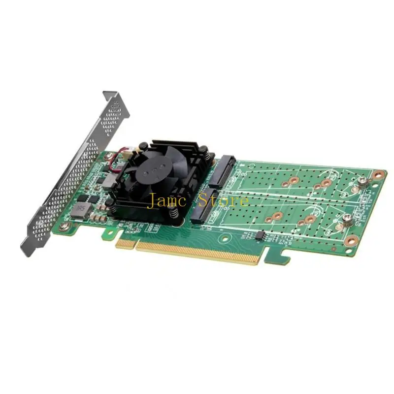 محول LX0B ذو 4 منافذ PCIe X16 إلى M.2 NVMe SSD مع مروحة تبريد PLX8747 للتحكم في الرقاقة لمهام البيانات المكثفة #4