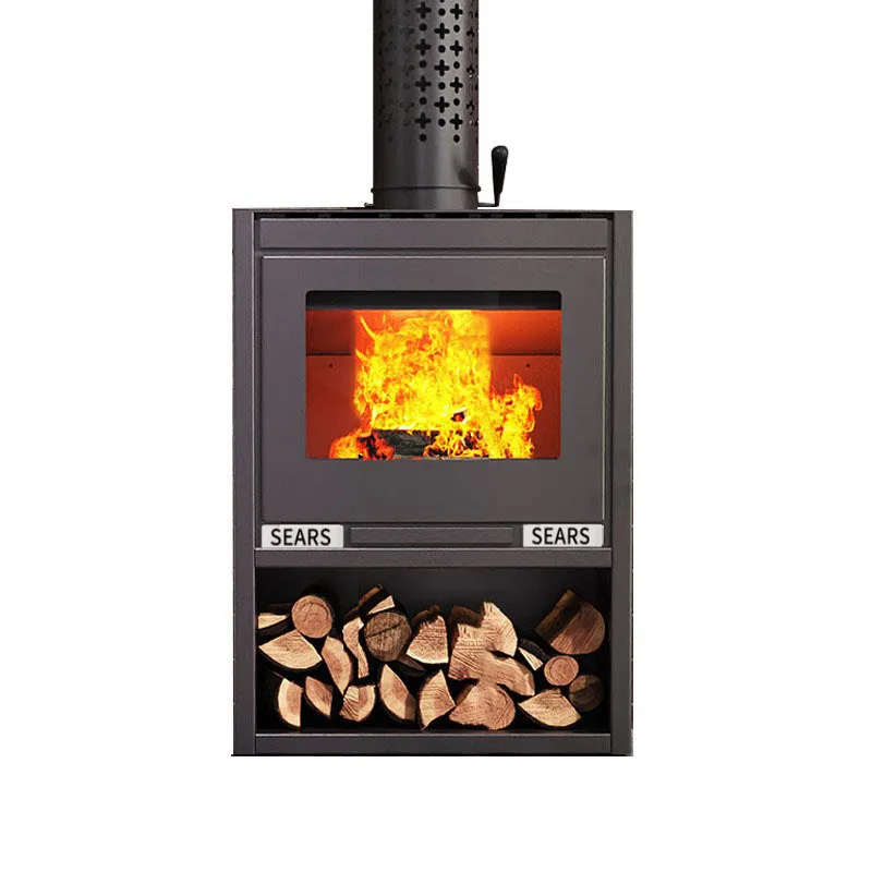 Four chauffant en acier inoxydable pour cheminée à bois, feu réel, pour salle d'hiver, maison moderne, pays