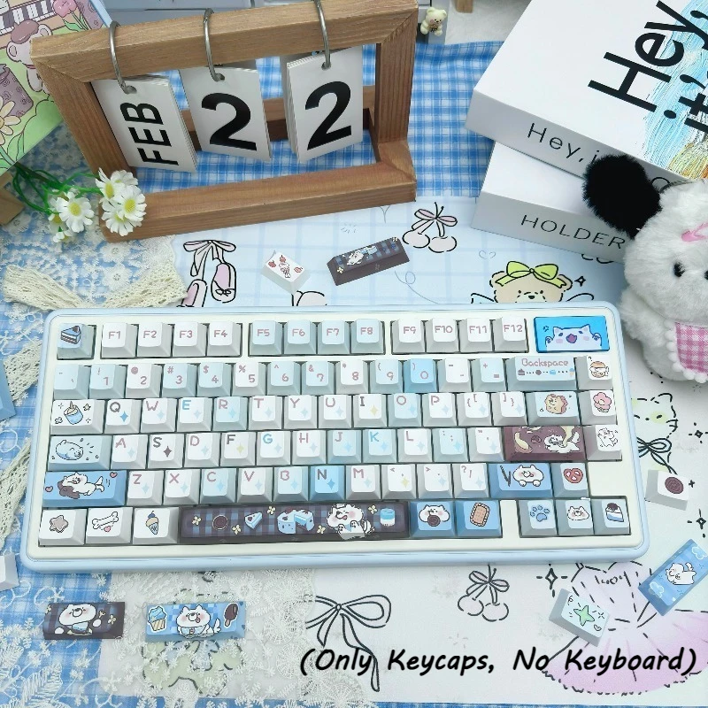 

Mechanical Keyboard Keycaps 95 Keys Cartoon Anime Chiikawa Usagi Theme Keycaps Anti-Fade Print Durable keycaps Cherry Height