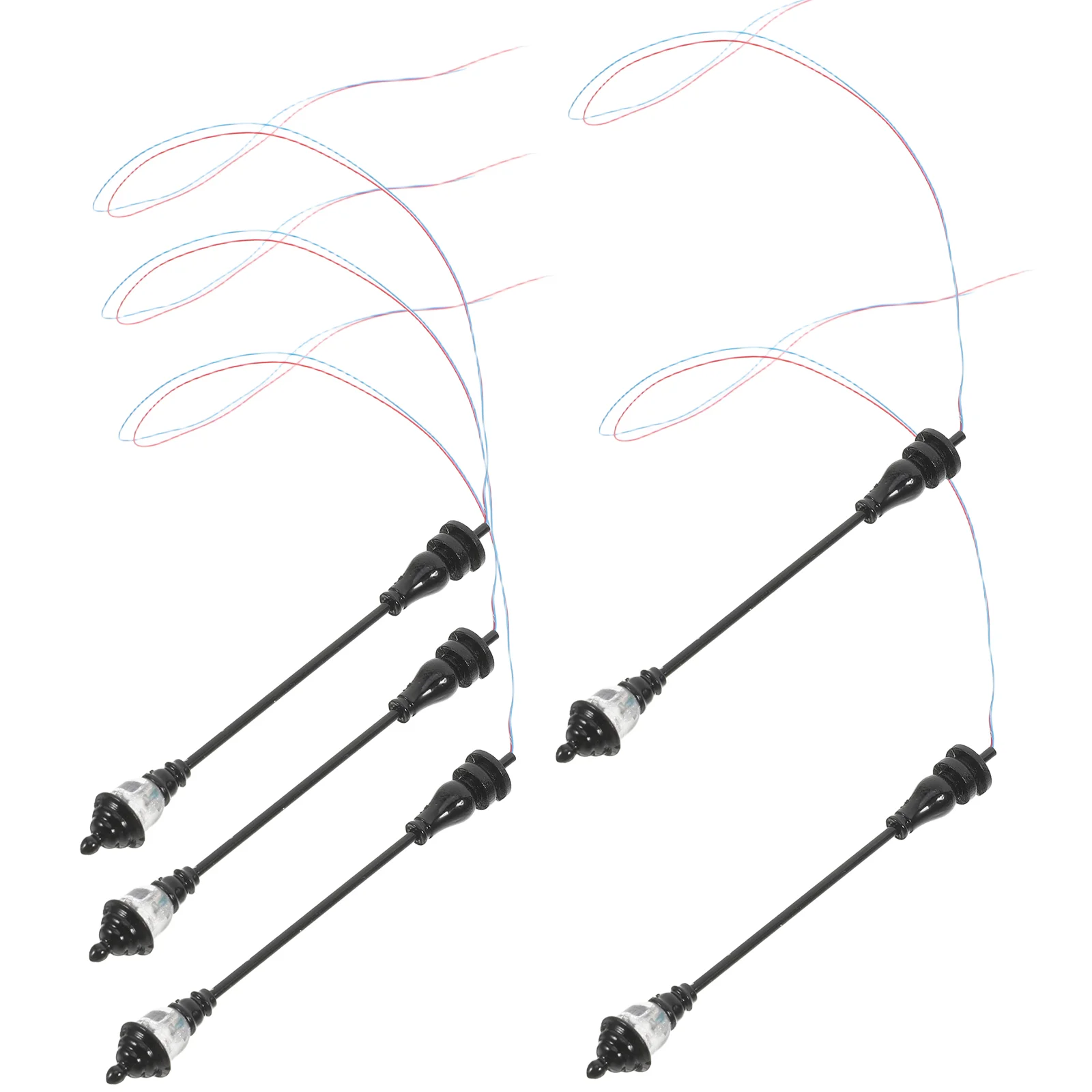 

5 Pcs Model Garden Light Miniature House Decoration Street Lamp Rural Scene Stainless Steel Plus Abs Yard Streetlamp