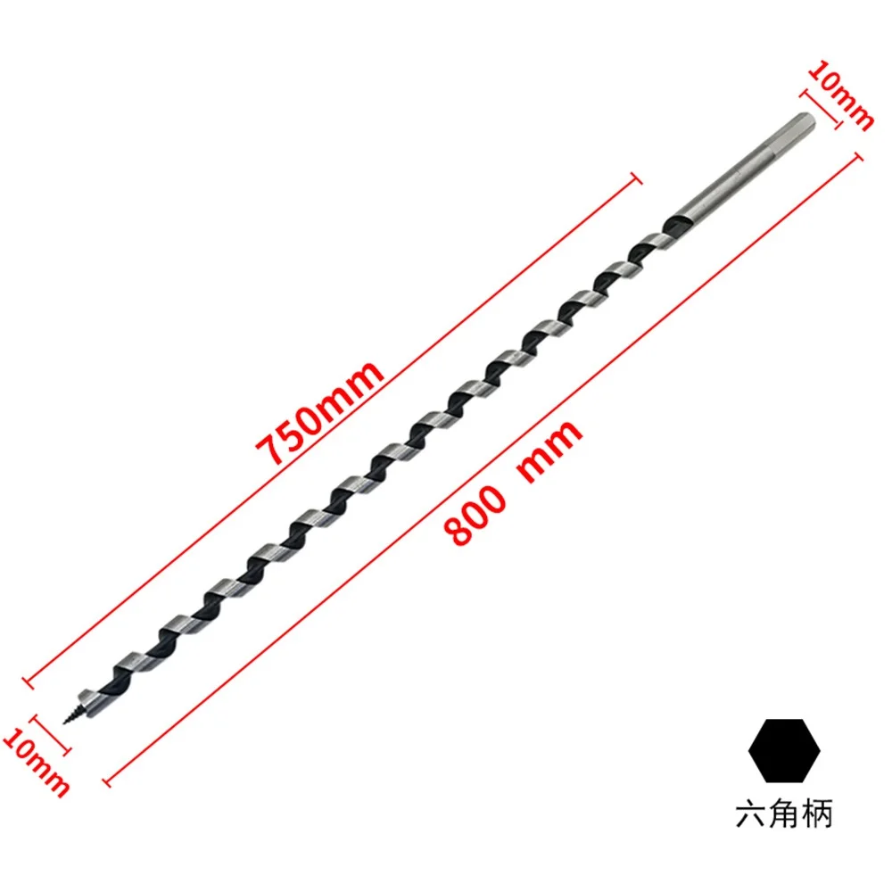 800mm 10-25mm Extra Long Hex Shank Brad Point Drill SDS Auger Drill Bit Spiral Wood Drilling Drill Bits Kit