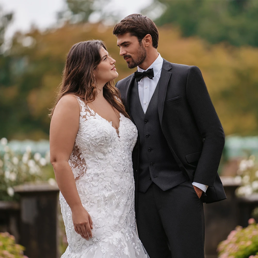 Vestidos de noiva sem alças com renda para mulheres, sem mangas, cintas de espaguete, vestidos de noiva requintados, novos, verão 2024