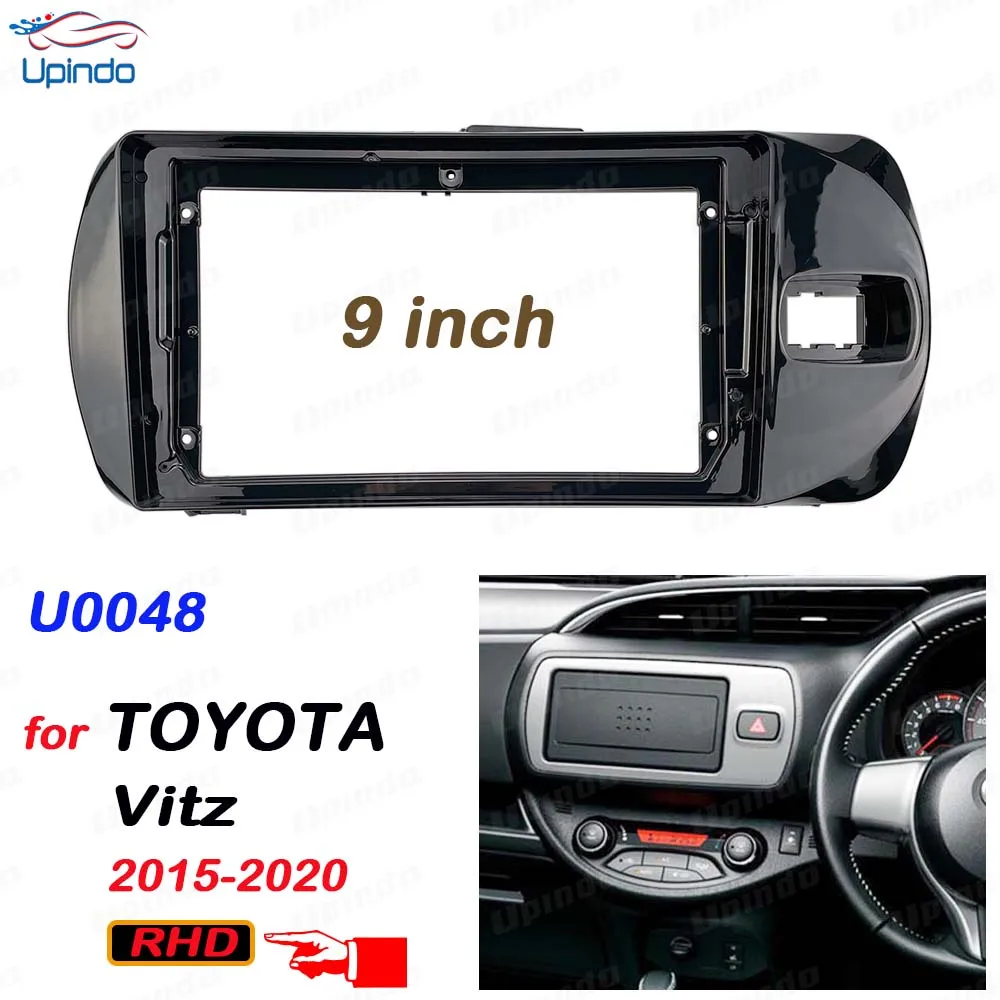 2 Din 9 pollici installazione autoradio GPS Mp5 pannello Fascia in plastica telaio per Toyota Vitz 2015-2020 RHD Dash Mount Kit