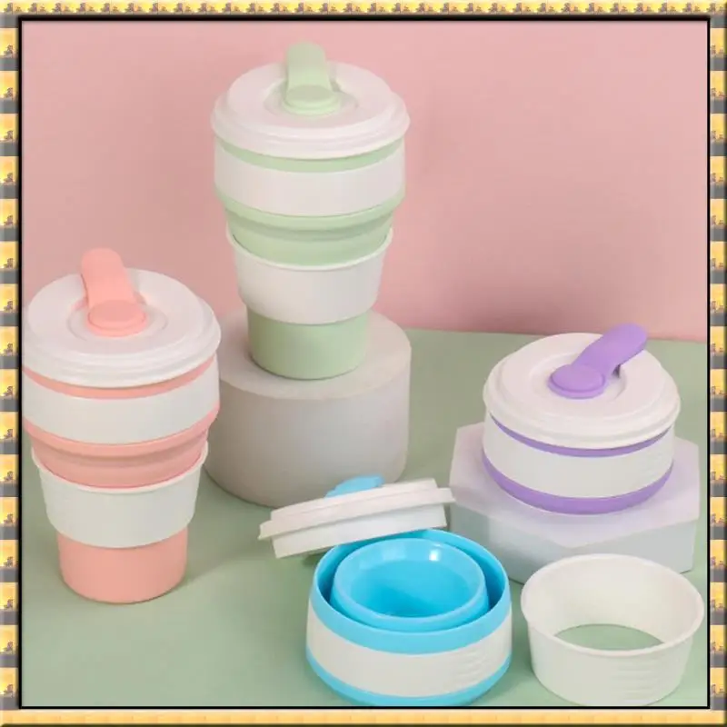 

AA79 New Silicone Foldable Travel Cup-Camping Cup, Foldable Water Cup, Adult Drinking Cup With Lid,
