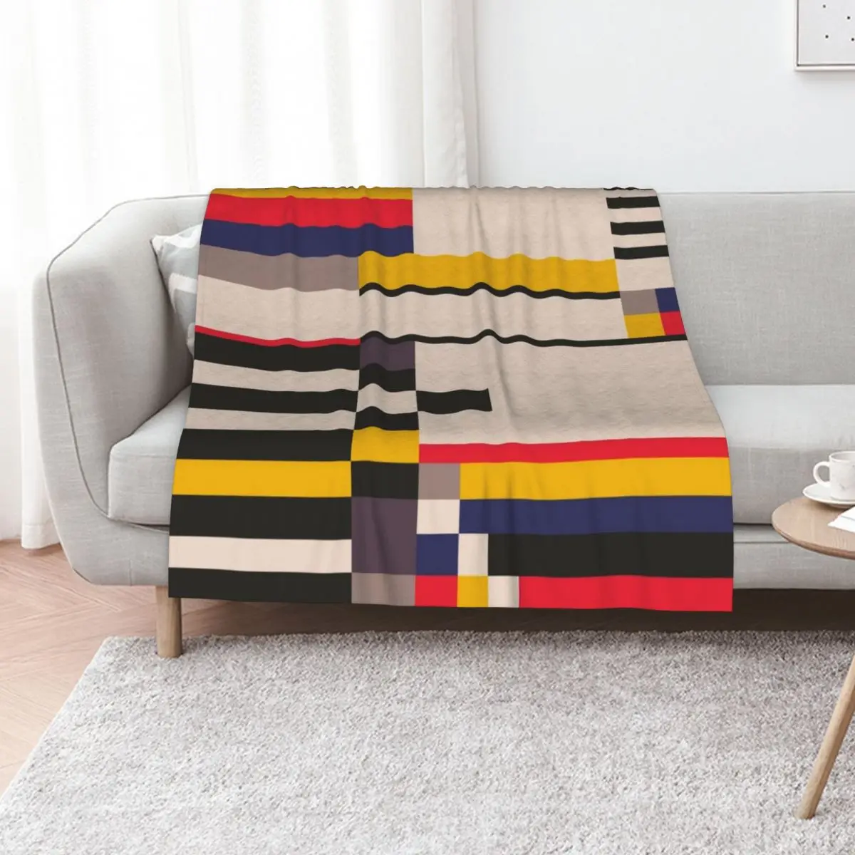 Geometric design - Bauhaus inspired Throw Blanket Hair Decorative Throw Multi-Purpose Winter beds Luxury Brand Soft Blankets