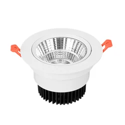 Redonda pode ser escurecido led downlight luz de teto cob 3w 5 7 9 12 15 20 teto recesso luzes iluminação lndoor