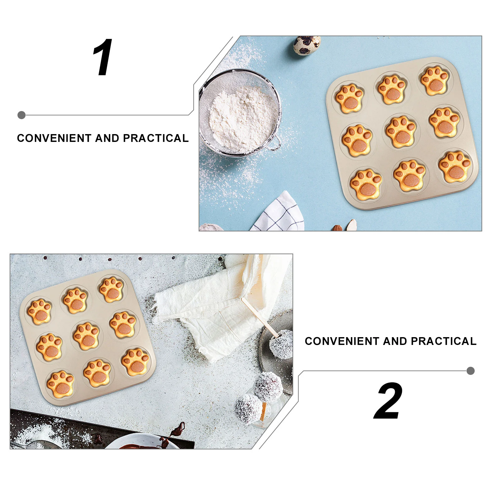 

1Pc Non-Stick Cat Paw Cookie Mold Creative Baking Mould Cartoon Biscuit Cutter Decorative Molds For Cakes