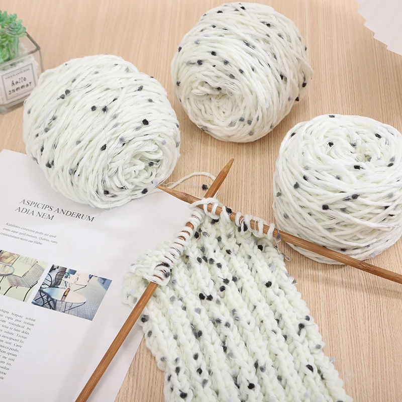 2024 New Product Rainbow Bean Thread Scarf Thread Hand Woven DIY Rainbow Sugar Hand Mixed Thread Woven Scarf Hat Sweater