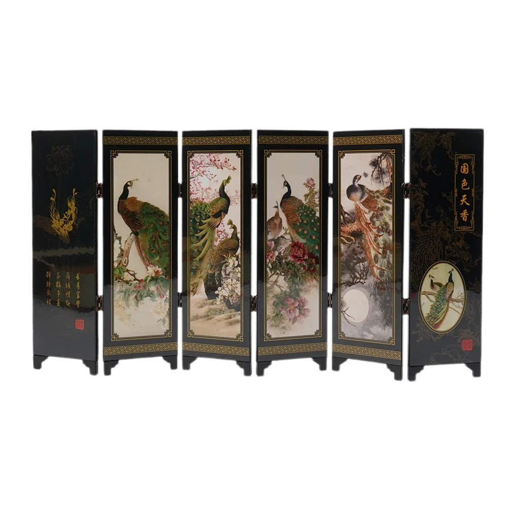 Decor Wall Divider Partition Screen Art Decal Kitchen Wooden Chinese Folding Divider Panel Room Partitions Room Screen