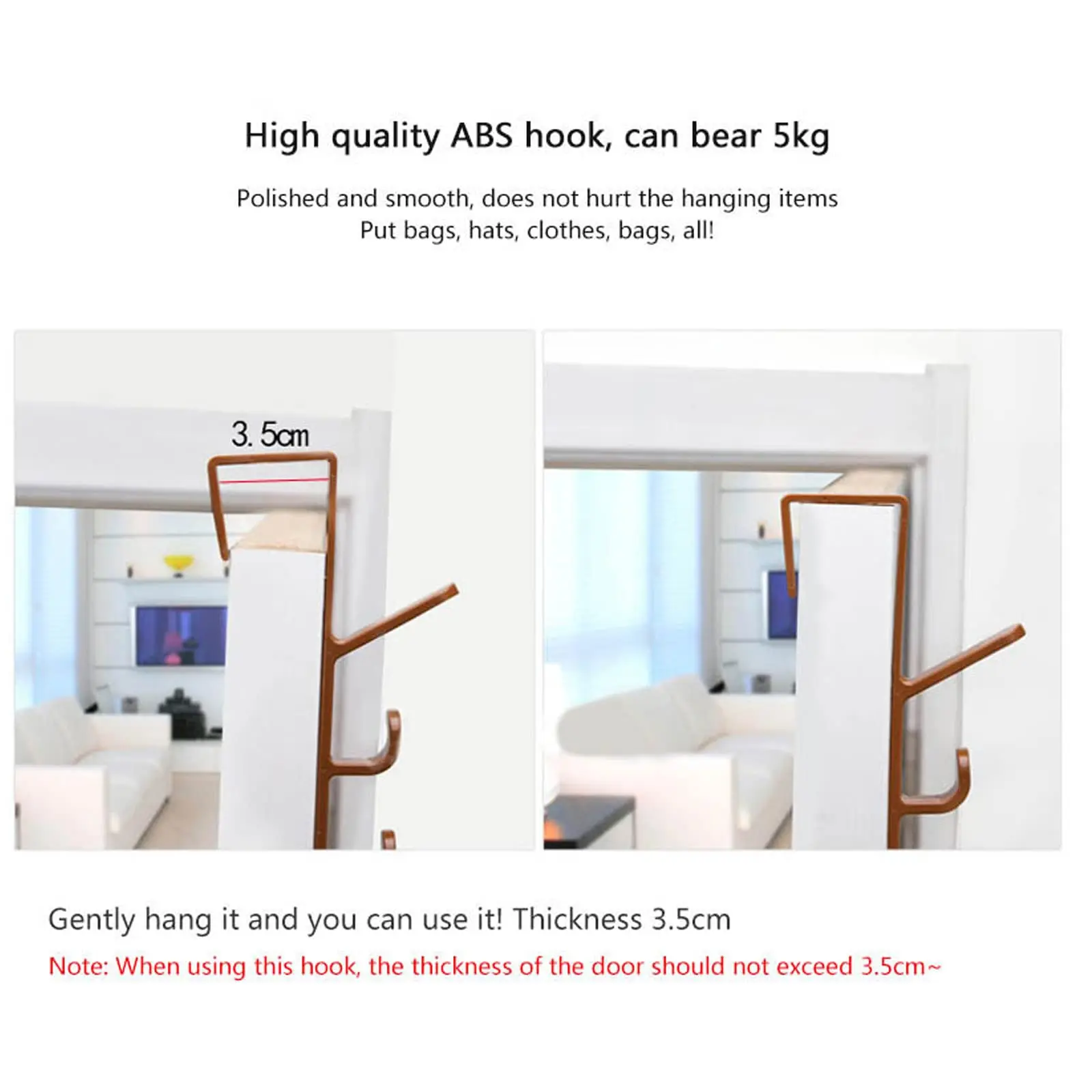 1pc Long Row Of Hooks Behind The Door, Bag Rack Ins Dormitory Storage Hanger, Wall-mounted Storage Rack, Hat Organizer image 2