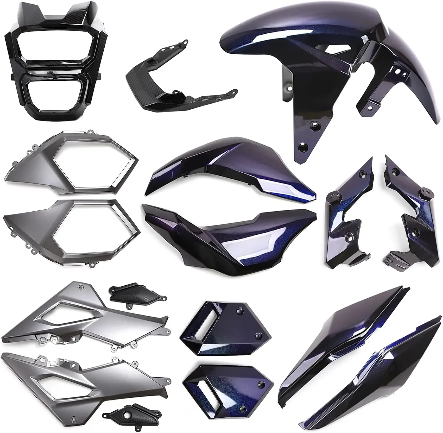 

Motorcycle Fairing Kit in ABS Material Compatible with Honda Grom Msx 125 SF 2017-2020, Purple Color with Chromatic Effect