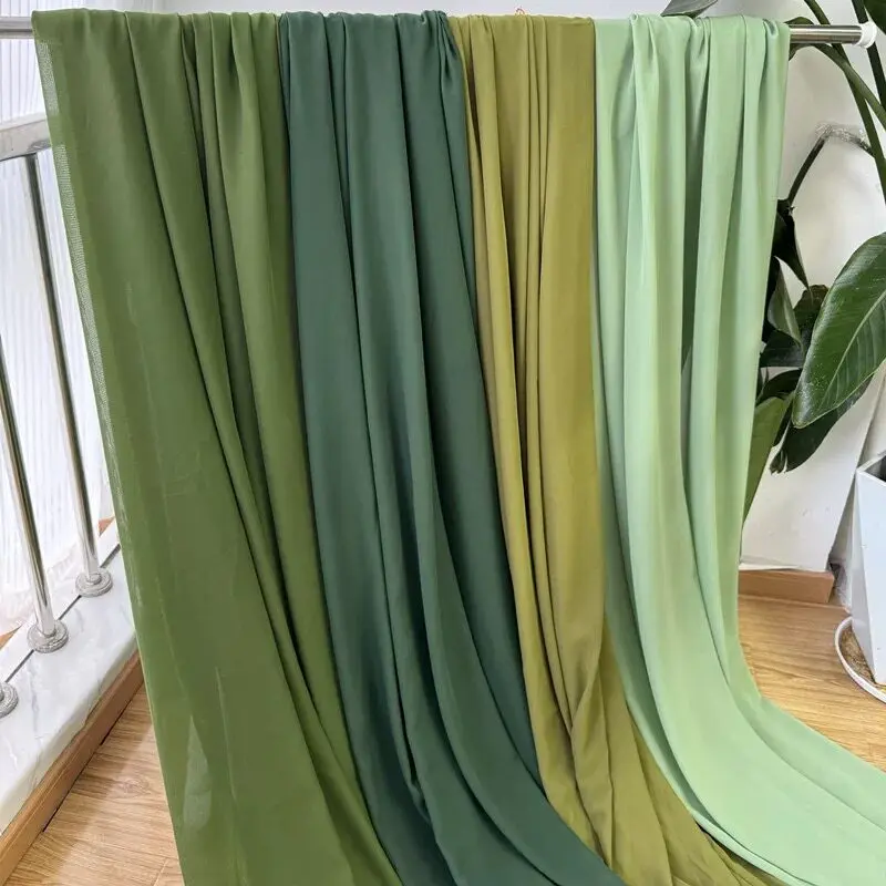 Avocado army green dark green bean green wedding gauze cloth mantle wedding background arrangement drape chiffon yarn fabric