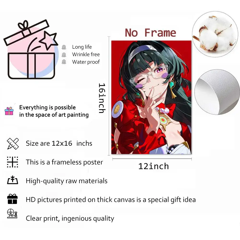 Game Vocalist Character Zenless Zone Zero Astra Yao Painting Calligraphy Canvas Print Wall Mural for Living Room Decor Gifts