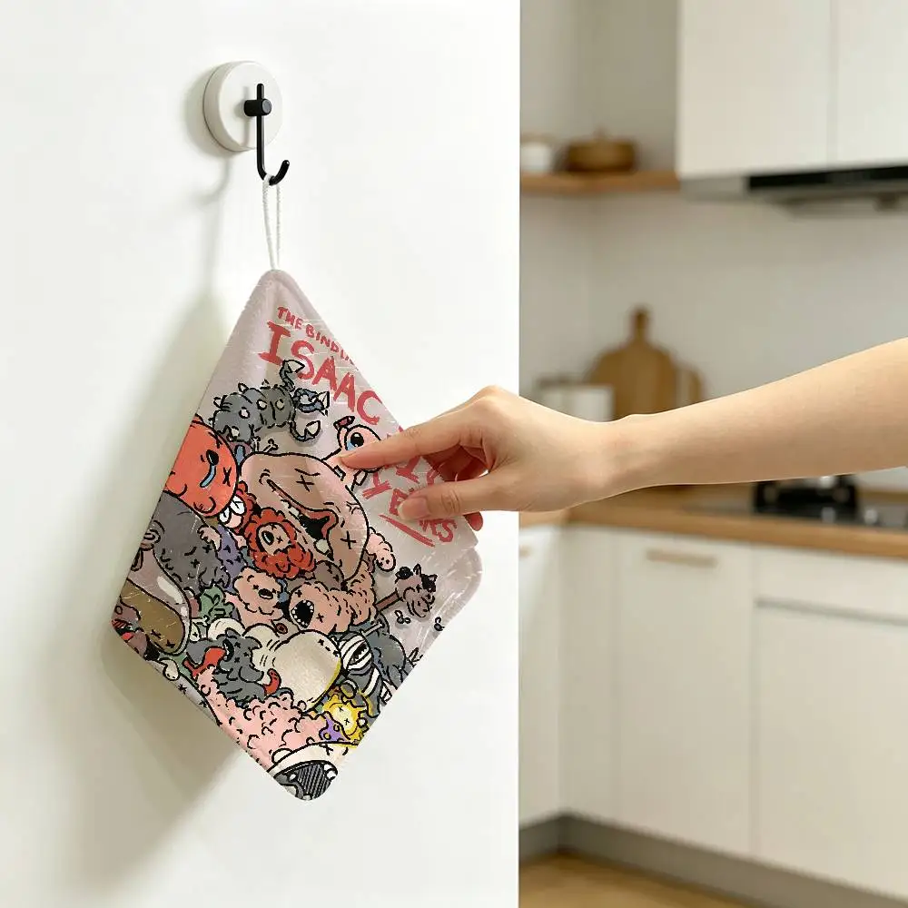 T-The Binding of Isaac Hanging Kitchen Towel, Polyester Cotton Material, Multipurpose Hand Wiping Towel for Family