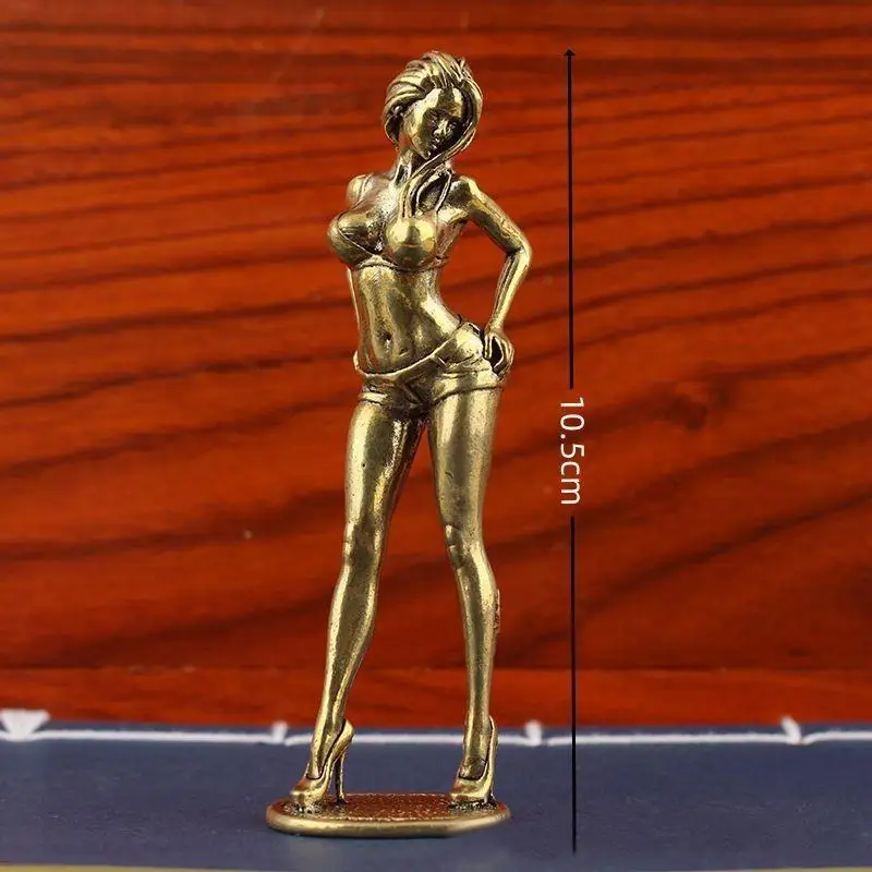 Alloy Finish Feminine Statue Exquisite Handcraft Retro Aesthetic For Home Office