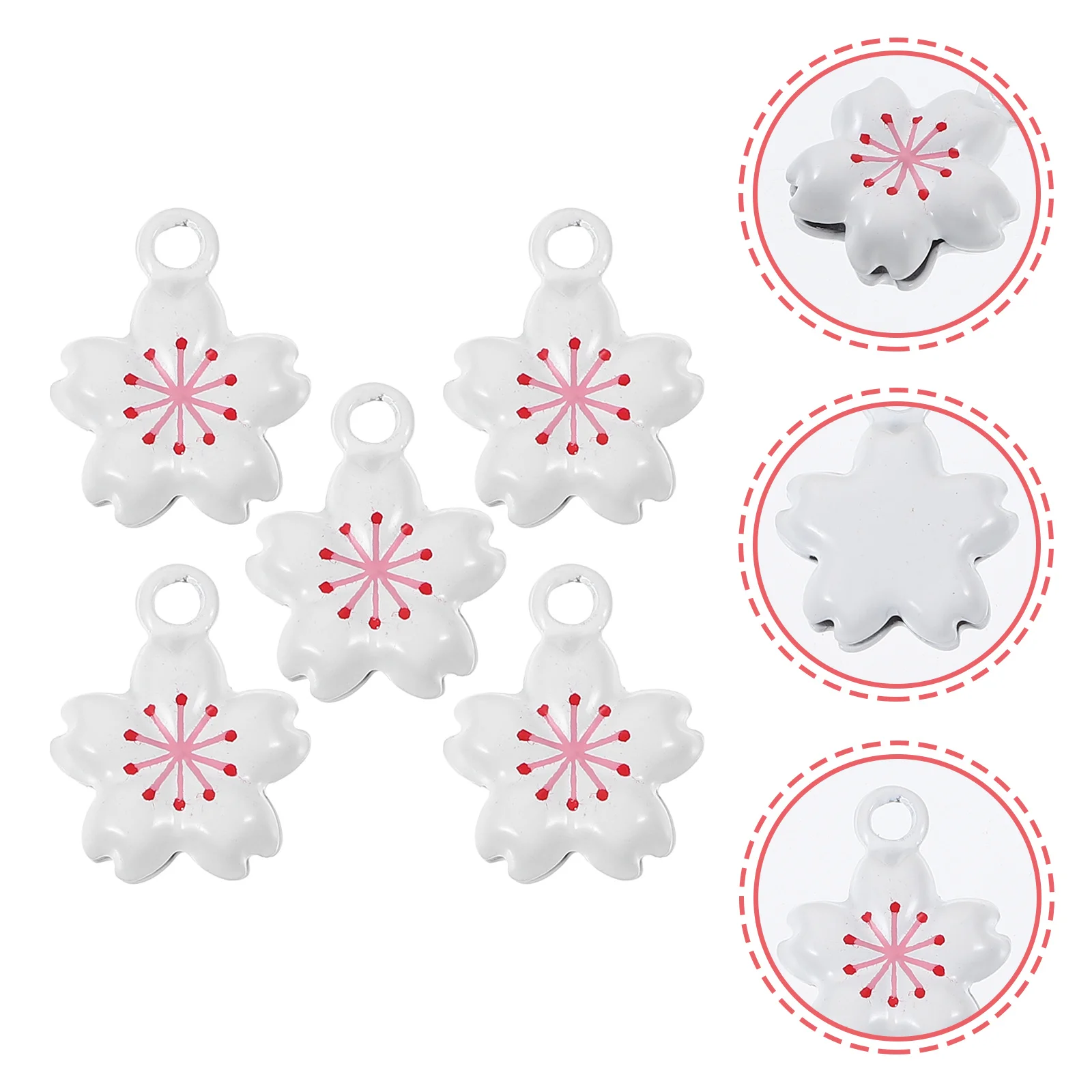 

5Pcs Cherry Blossom Bell Ornament Mini Bell Pendant Phone Keychain Backpack Hanging Adorn Backpack Hanging Adorn