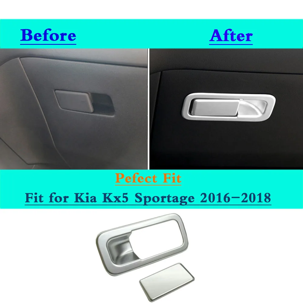 

Для Kia KX5 Sportage 2016 2017 2018 кузов автомобиля ABS серебристый второй пилот бардачок передняя накладка лампы панель рамка капот 2 шт.