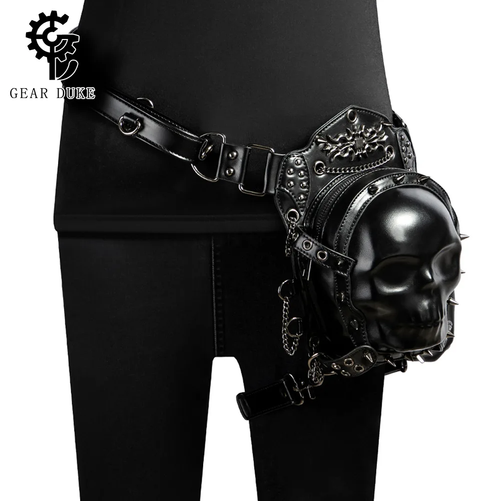 A Subcultural Skull Lady Messenger Bag Multi-back Method Dark Punk Locomotive Fanny Pack  Fanny Pack for Women Waist Bag Men