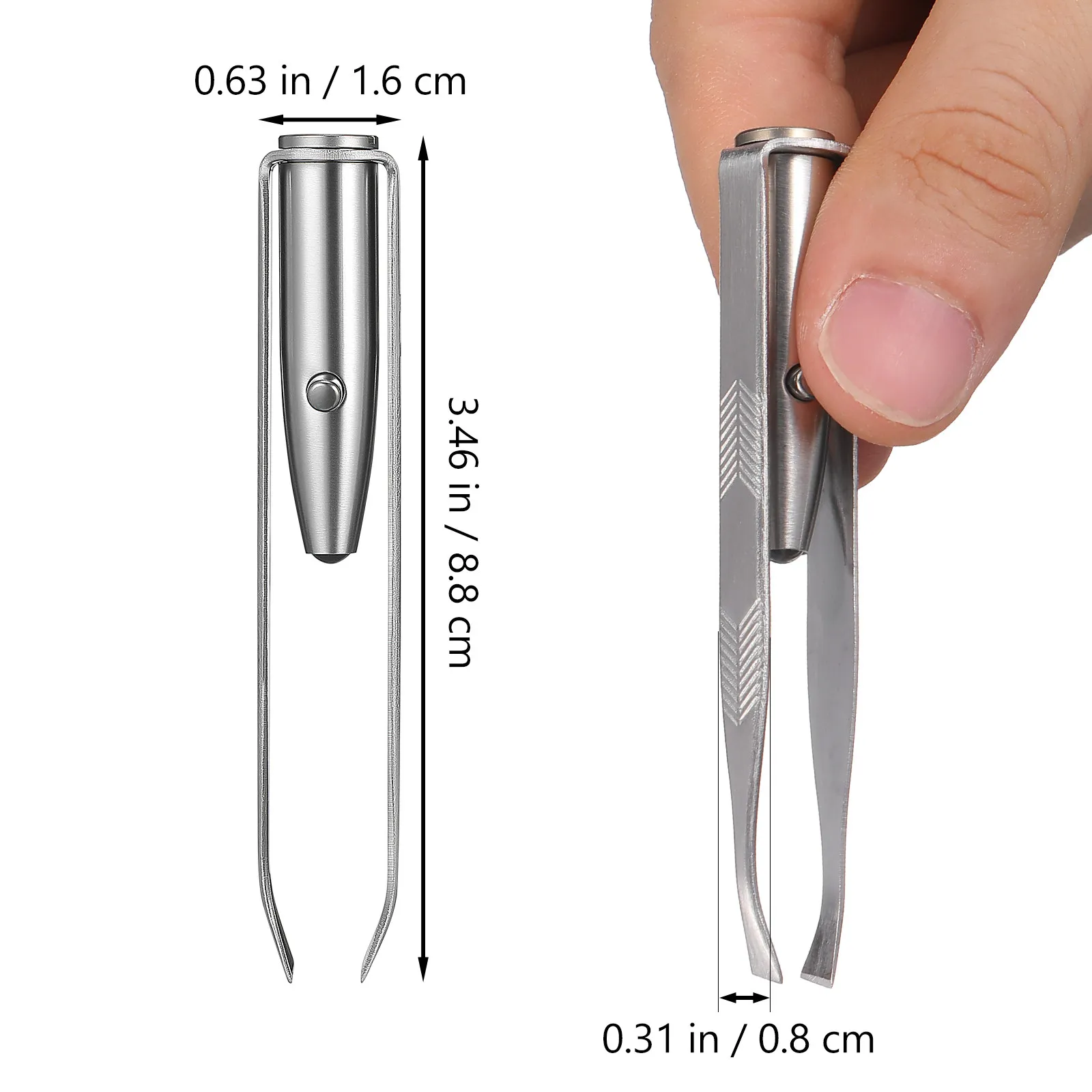 LED Light Eyebrow Tweezer Portable Compact Smart Design Perfect Eyebrow Trimming Hair Removal Tool Women's Eyelash Brow Tweezers