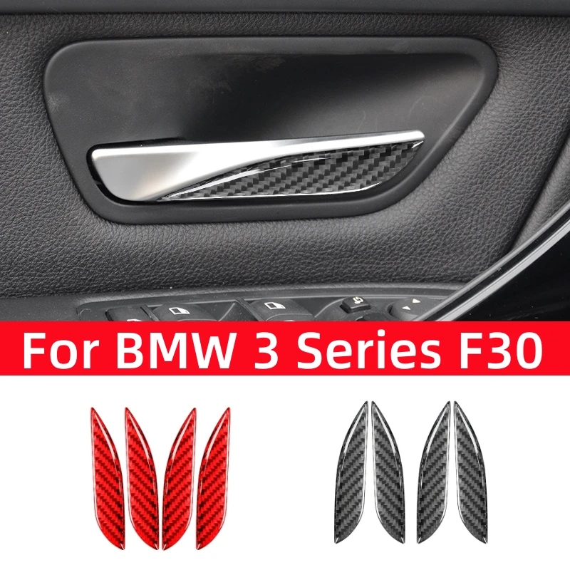 For BMW 3 Series F30 2013-2018 Accessories Carbon Fiber Interior Car Interior Door Handle Decoration Cover Trim Frame Stickers