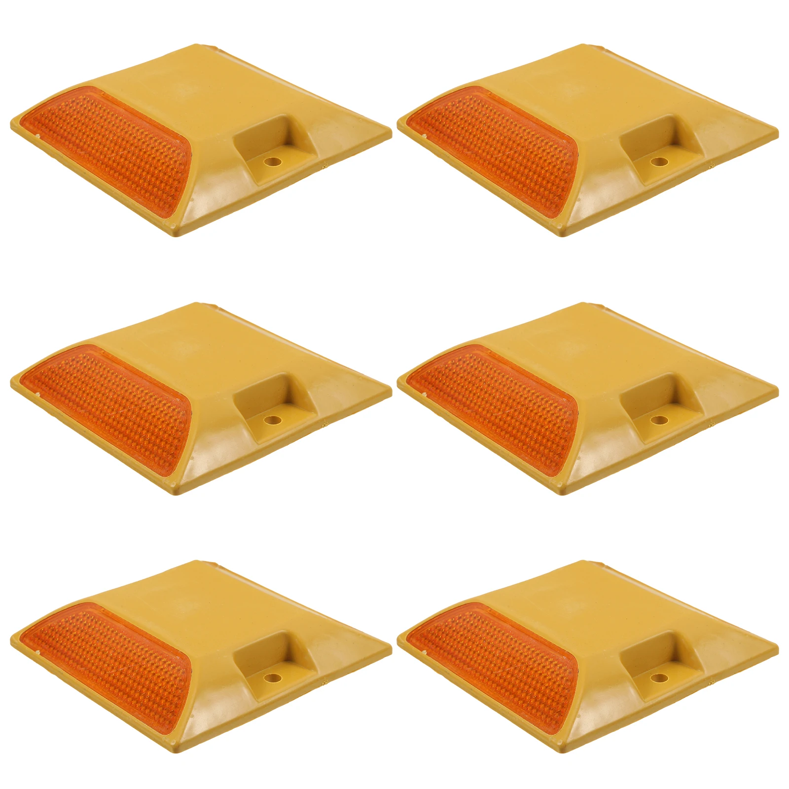 6 Pcs Reflective Road Studs Driveway Accessory Heavy Plastic Emergency Reflector