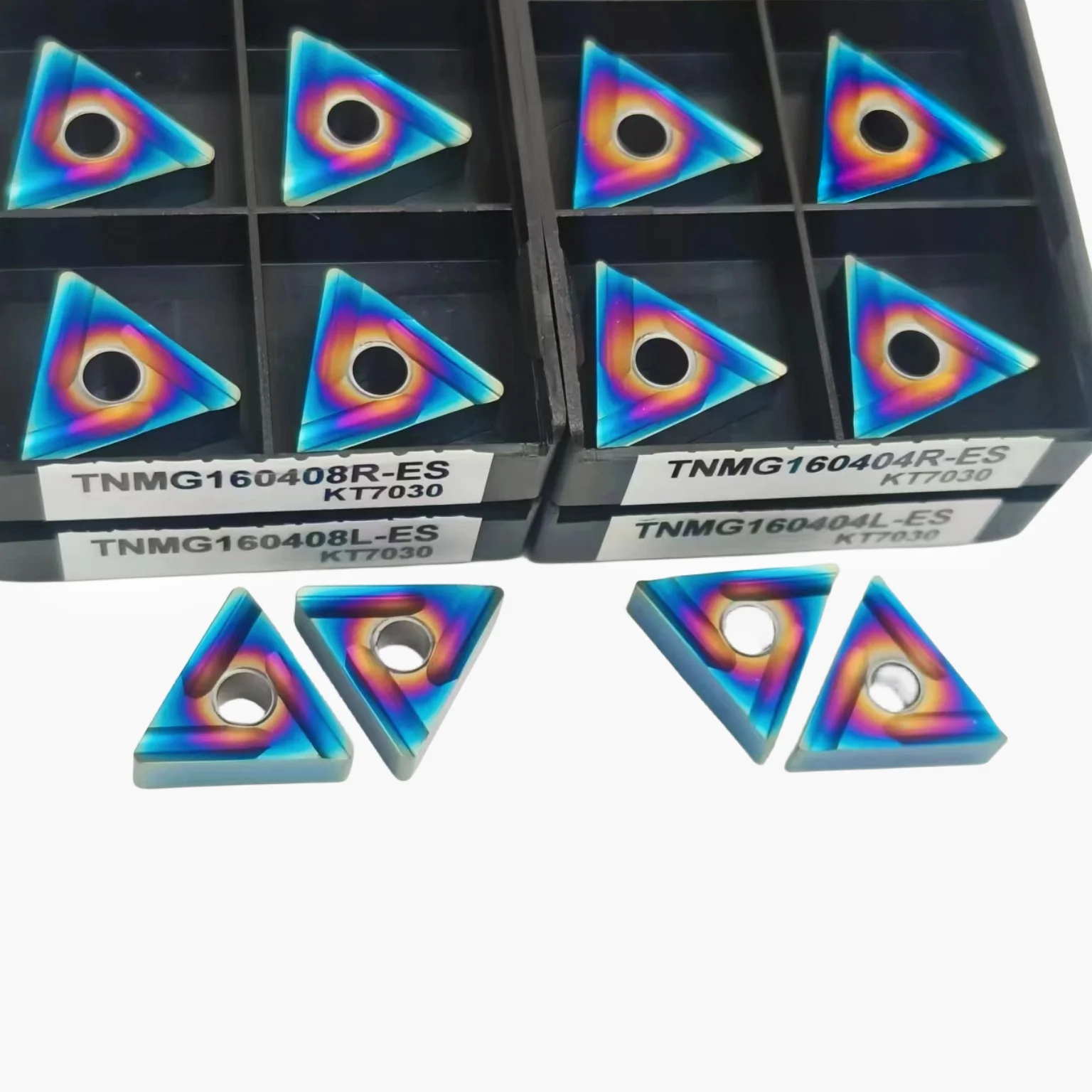 เครื่องตัดมิลลิ่งแบบนาโนสีน้ำเงินสำหรับสแตนเลส TNMG160408L TNMG160404L เครื่องมือกลึง TNMG160404R TNMG160408R