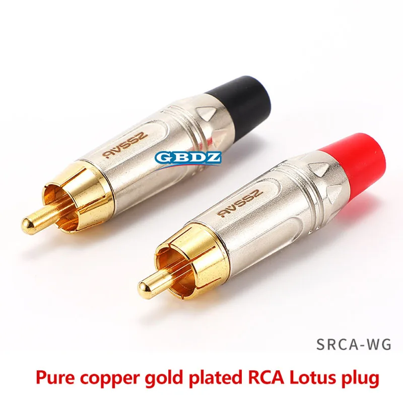 Pure Copper gold-plated RCA Audio Cable Solder Plug  Adapter Suitable For Decodermixer/Power Amplifier/Camera/Surveillance Etc