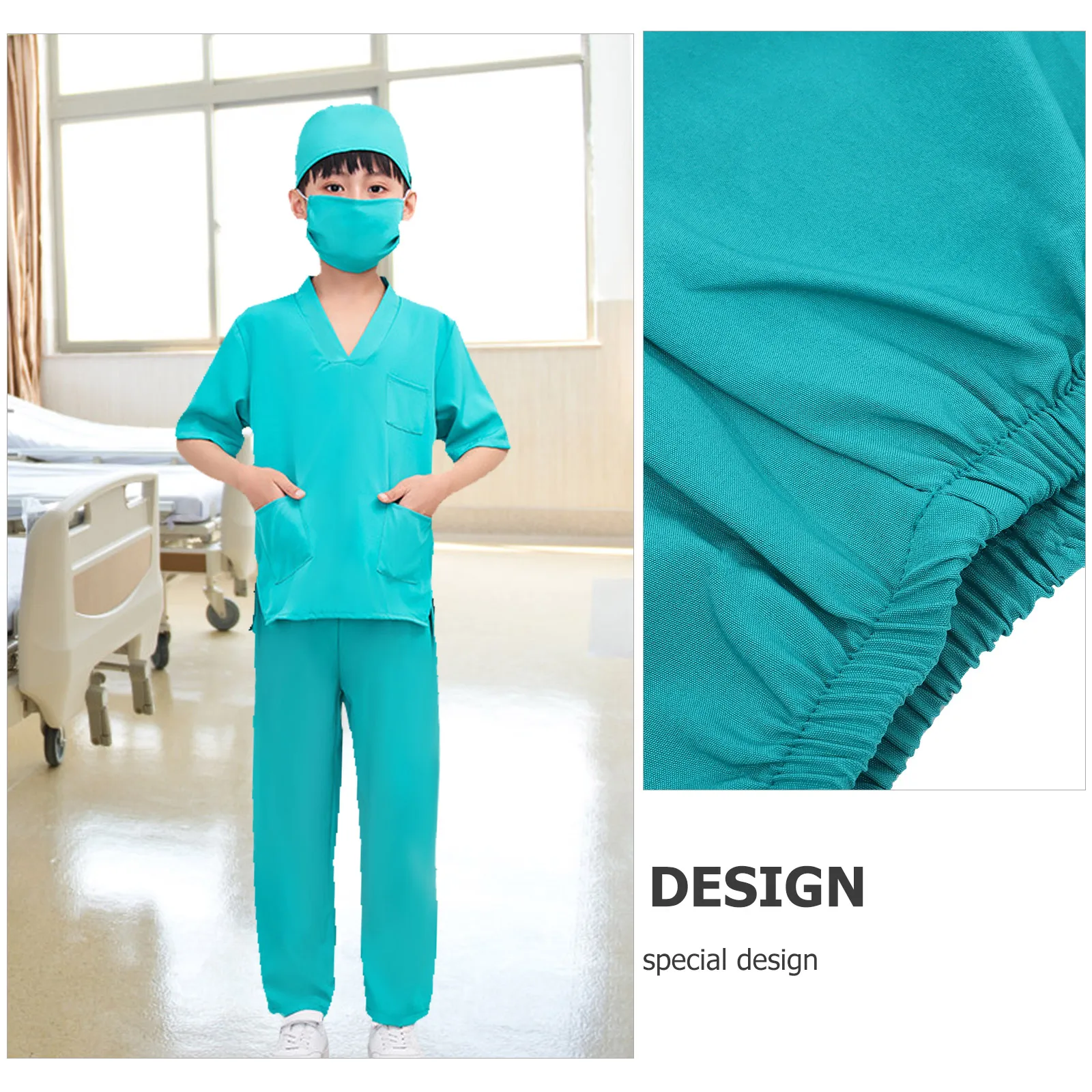 

Kids Doctor Costume Cotton Surgical Gown Kids Career Cosplay Costumes Halloween Party Accessories Toddler Uniform Set