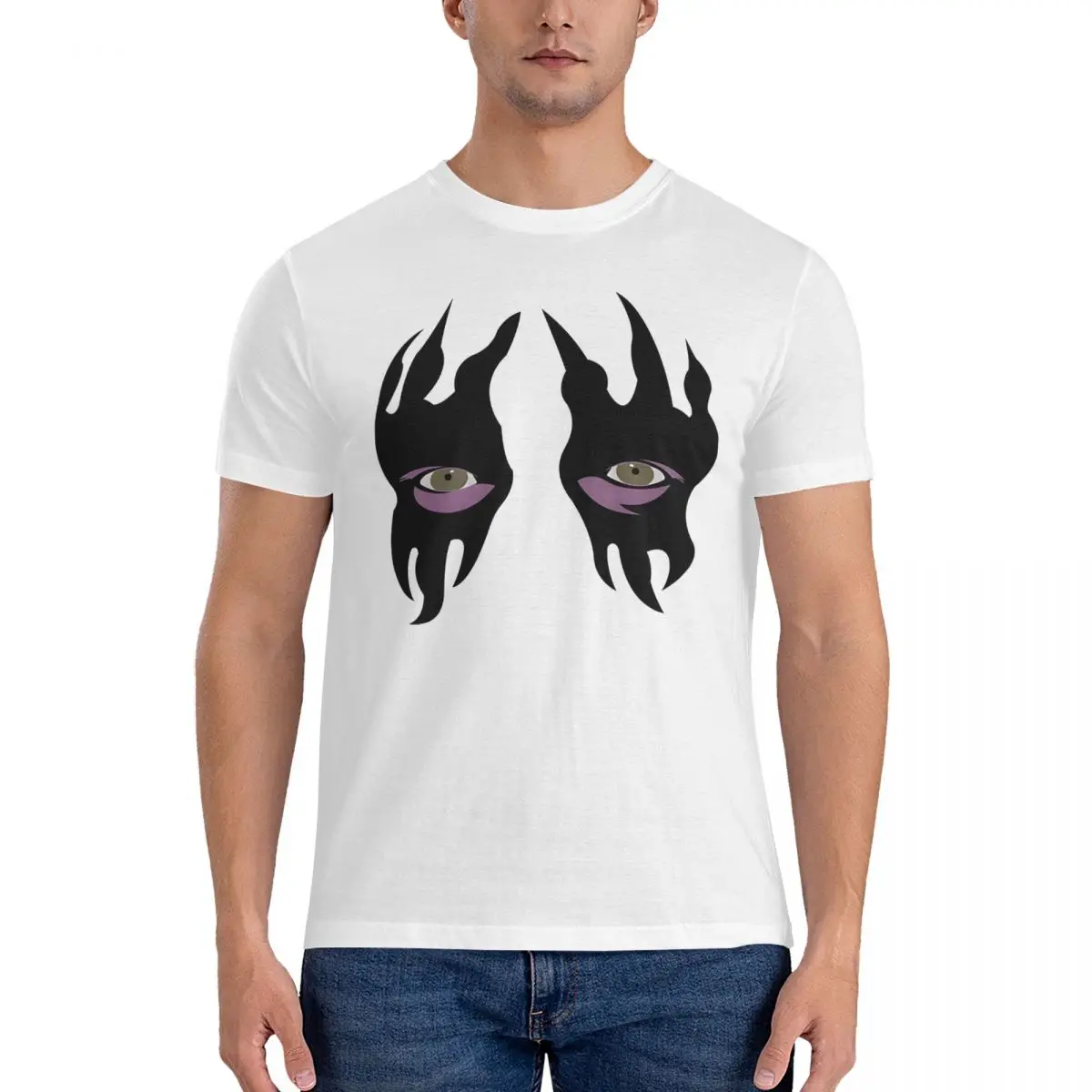 Мужская футболка с коротким рукавом, круглым вырезом и принтом