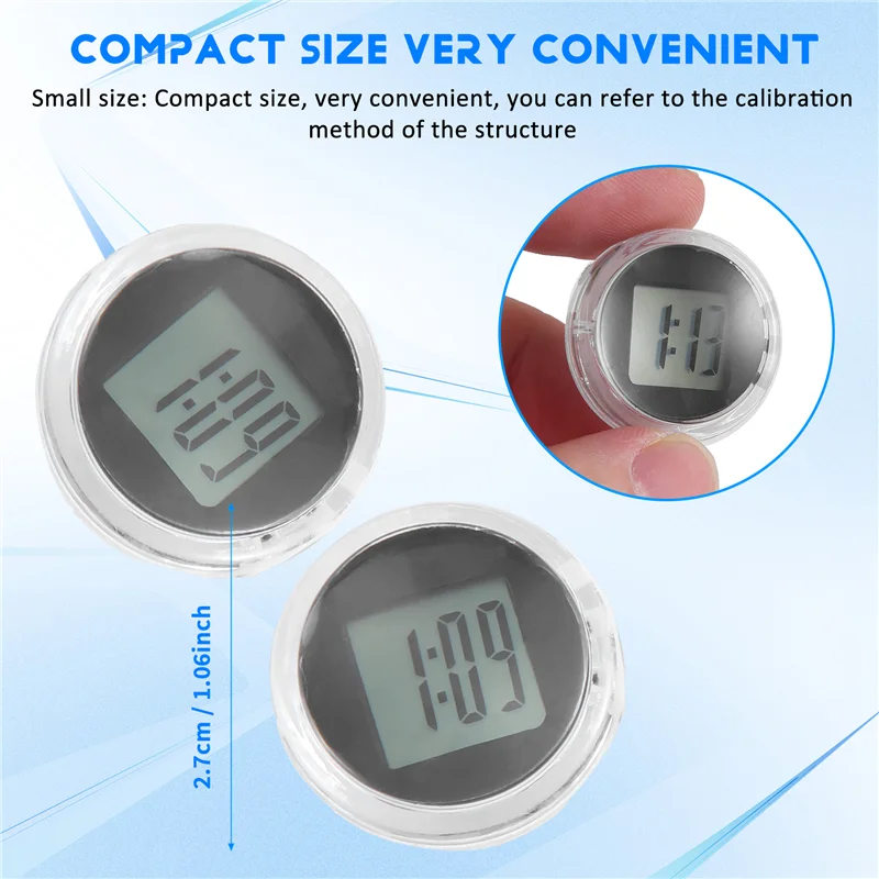 3 قطع ساعات دراجة نارية صغيرة مقاوم للماء عصا على دراجة نارية جبل ساعة الساعات الرقمية للمركبة والسيارات والسيارات SUV-N25R #6