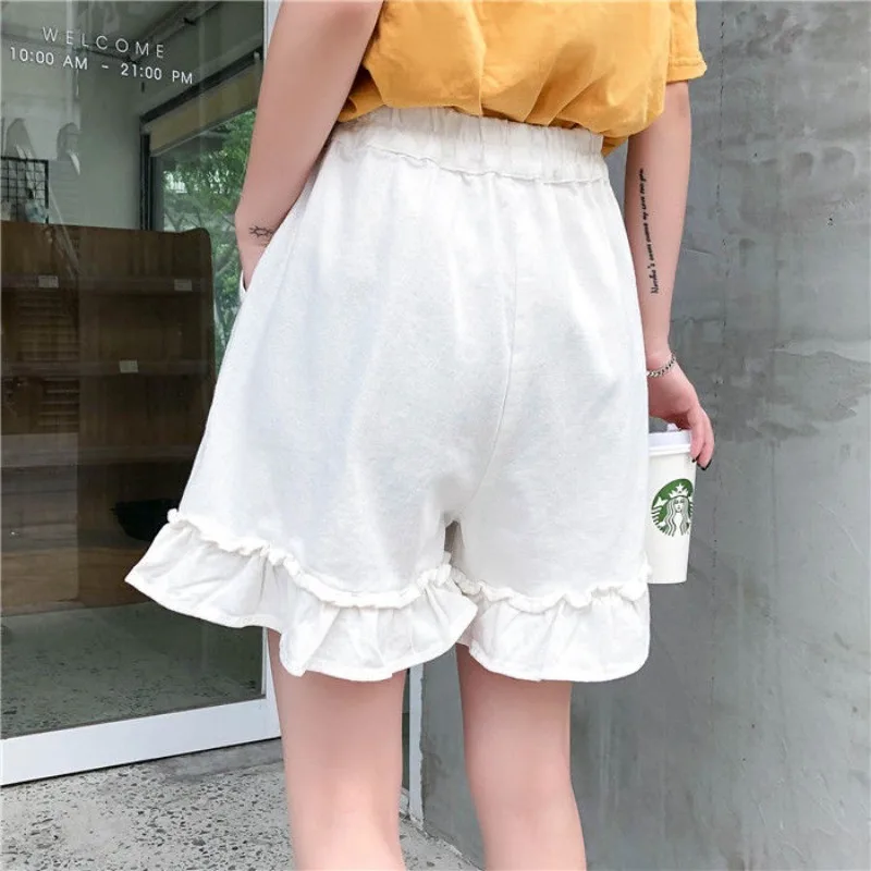 Summer Sleep Bottoms Women Home Sweet Loose Ruffles Design Tender Students Ulzzang Soft Breathable Casual Lounge All-match Mujer