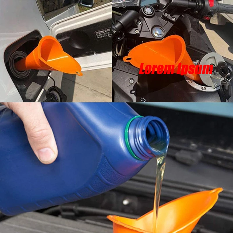 Anti-splash Car Long Stem Funnels Plastic Gasoline Oil Fuel Filling Tools Oil Funnel Motorcycle Auto Refueling Tools Accessories