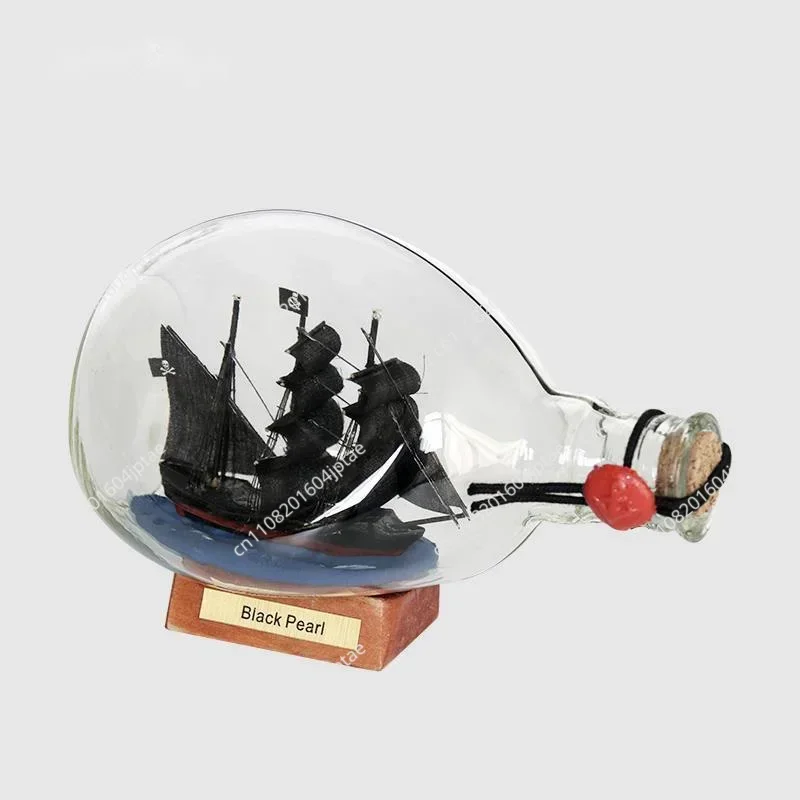 Black Pearl Pirates Of The Caribbean Boat Ship In The Bottle Boat In The Glass Drifting Bottle Creative Crafts Home Office Decor