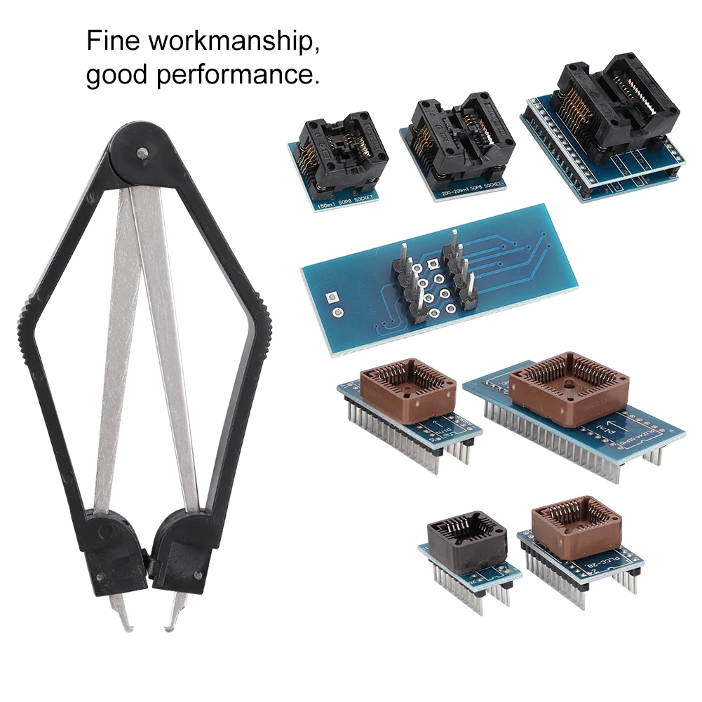 9PCS/set Programmer Adapters Sockets Kit for TL866CS TL866A EZP2010 IC Extractor