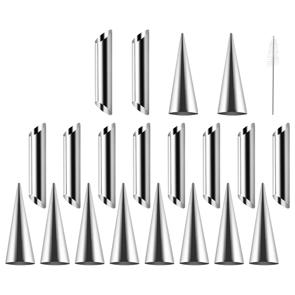 

Baking Molds Set Metal Croissant Mold Hollow Horn Cone Shape Reusable Stainless Steel Bread Tool Pastry Tube DIY Forms
