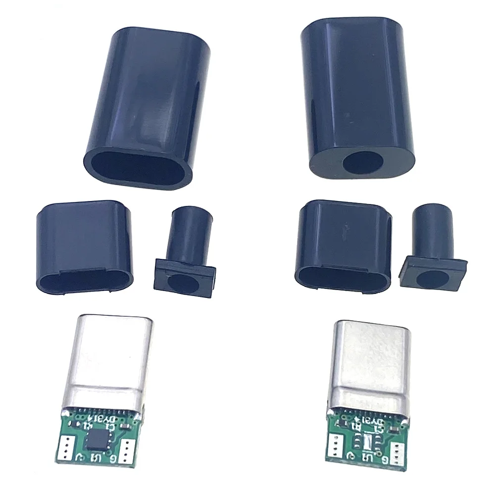 type-C 2.0 8PIN 6PIN male welding 20V 5A high current connector suitable for charging plug double-sided power soldering adapter