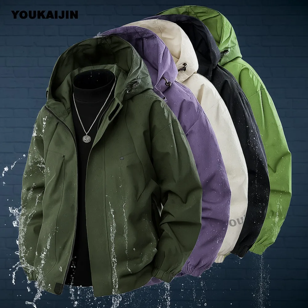 Waterproof Tactical Jacket Men Windbreaker Outdoor Hooded Coat Sports Military Full Zip Field Climbing Autumn Thin Outwear