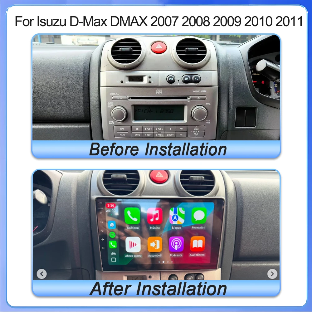 ل ايسوزو D-Max DMAX 2007 2008 2009 2010 2011 أندرويد راديو السيارة 5G واي فاي BT الوسائط المتعددة مشغل فيديو ستيريو لتحديد المواقع والملاحة DSP