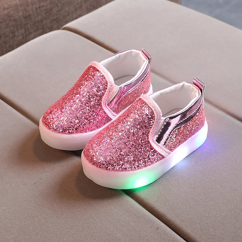 Kids Shoes Flash Classic Casual Canvas Shoes Baby Girls Boys Shoes Luminous Baby Sneakers Non-slip Rubber Sole Children\'s Shoes