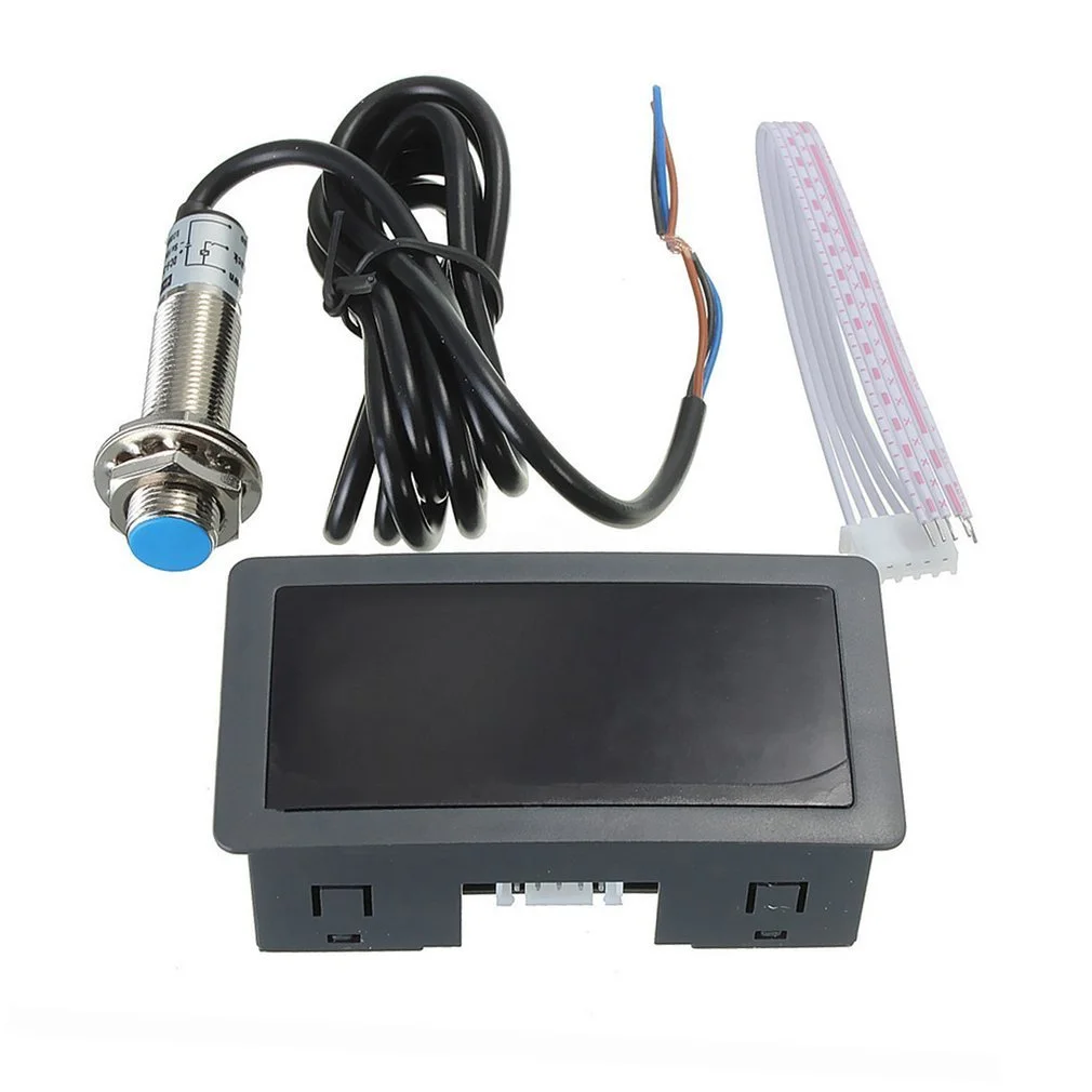 Imagem -04 - Tacômetro Led Medidor com Hall Interruptor Sensor Rpm Medidor de Velocidade Digital Vermelho Azul Verde Sensor Npn 12v Acessórios