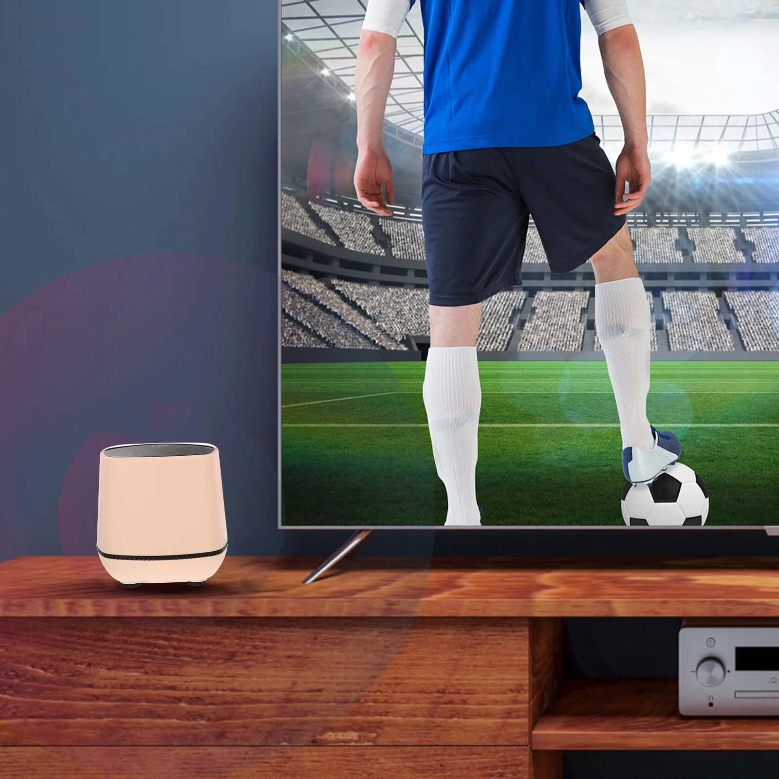 

Compact Golden Desktop Computer Speaker with Stereo Sound and Volume Control for Small Spaces Computer Speaker