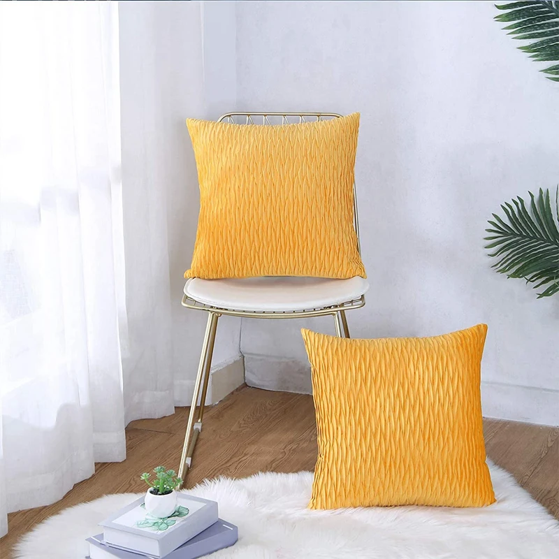 Decorativas Capas de travesseiro para Sala Sofá, Onda plissada, Padrão Listrado, Monocromático, Macio, Decorativo