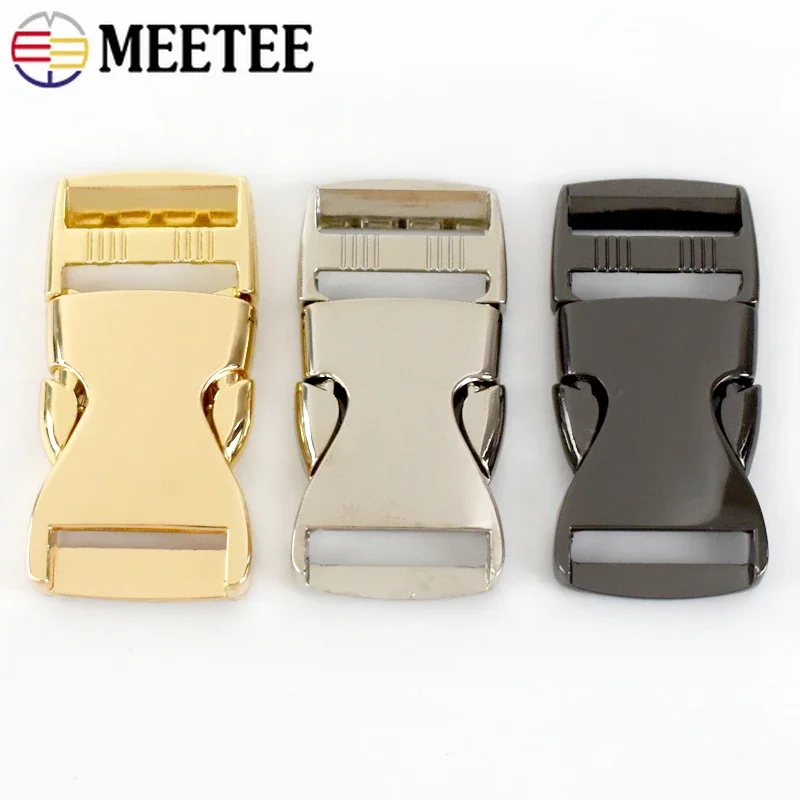 

Meetee 2/4/10Pcs 20-38mm Metal Quick Release Buckle Webbing Adjust Clasps Hook for Backpack Dog Collar Safety Belt DIY Accessory