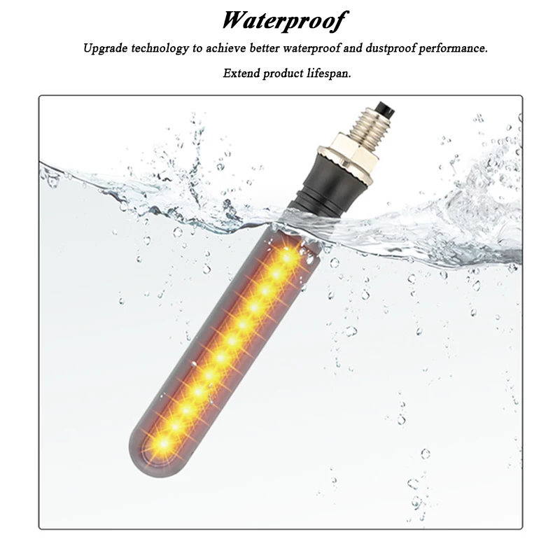 Universal LED Motorcycle Turn Signal Lights Rear Lights Lamp M10 12V Waterproof Amber Flasher Indicator Blinker Moto Accessories image 2
