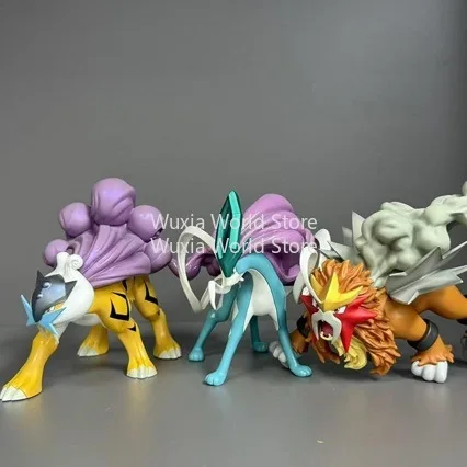 Nuove figure Raikou Suicune Entei da 10 cm ‌ Collezione di figure anime Pokemon Decorazioni per ornamenti da tavolo in PVC I migliori regali per i bambini
