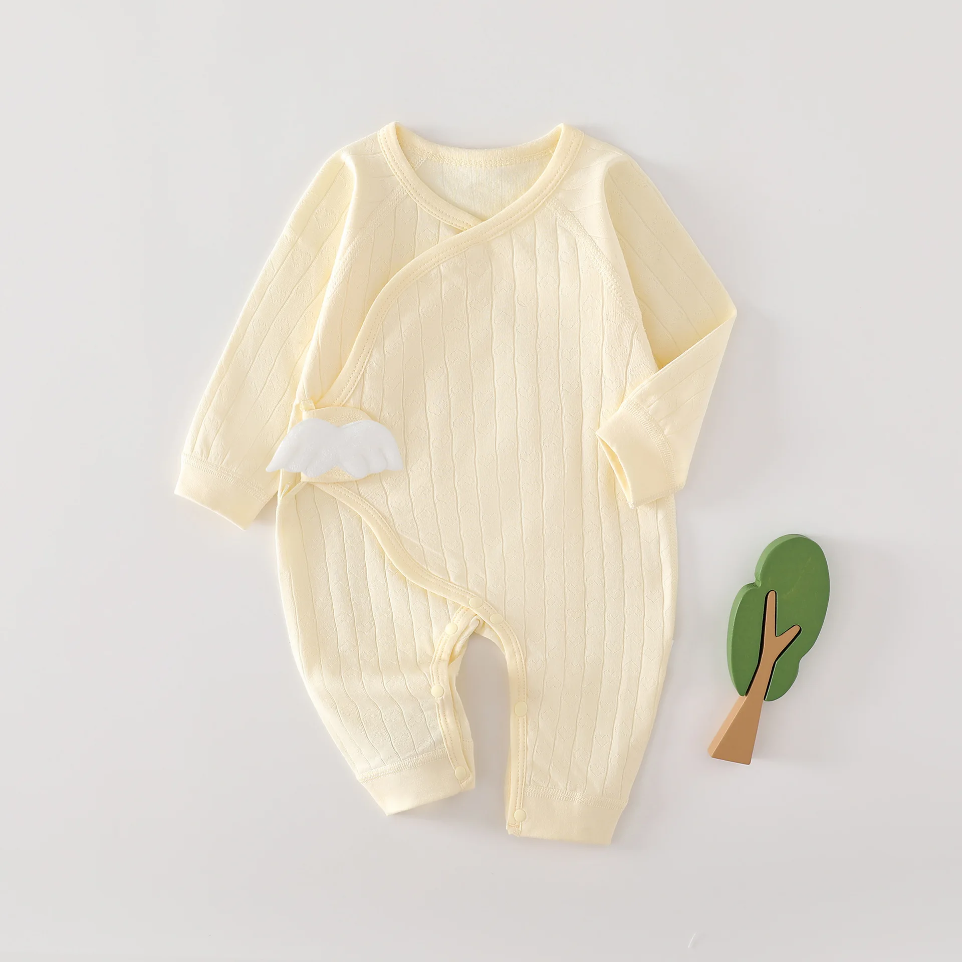 AYNIGIELL Spring and Autumn 0-6Months Baby Rompers Newborn Girls Boys 100%Cotton Long sleeved clothes Infant jumpsuit