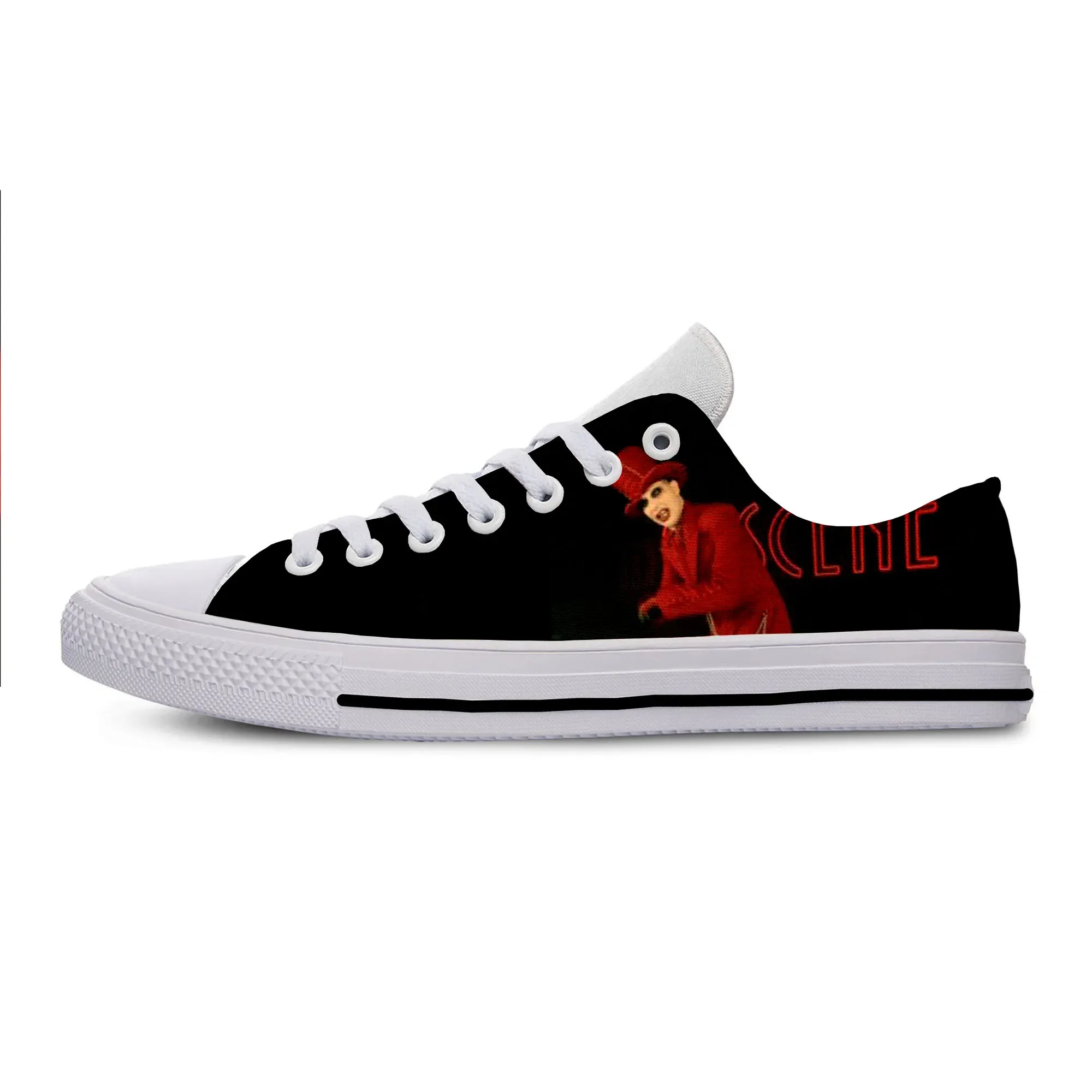 Marilyn Manson-Baskets basses classiques pour hommes et femmes, chaussures de planche décontractées, rock and roll, chaudes et cool, mode estivale amusante, dernières baskets