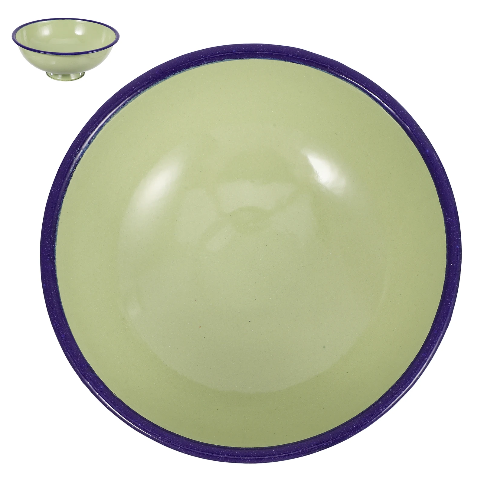 

Enamel Bowl Retro Kitchenware Large Capacity Mixing Bowls Vintage Dishes Stable Design Classic Color Scheme Perfect for Salads